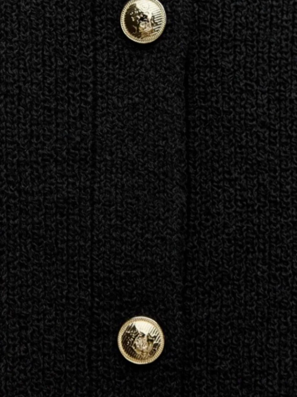 Zara Black Knit Vest with Gold Button Details. Size M - Picture 9 of 9